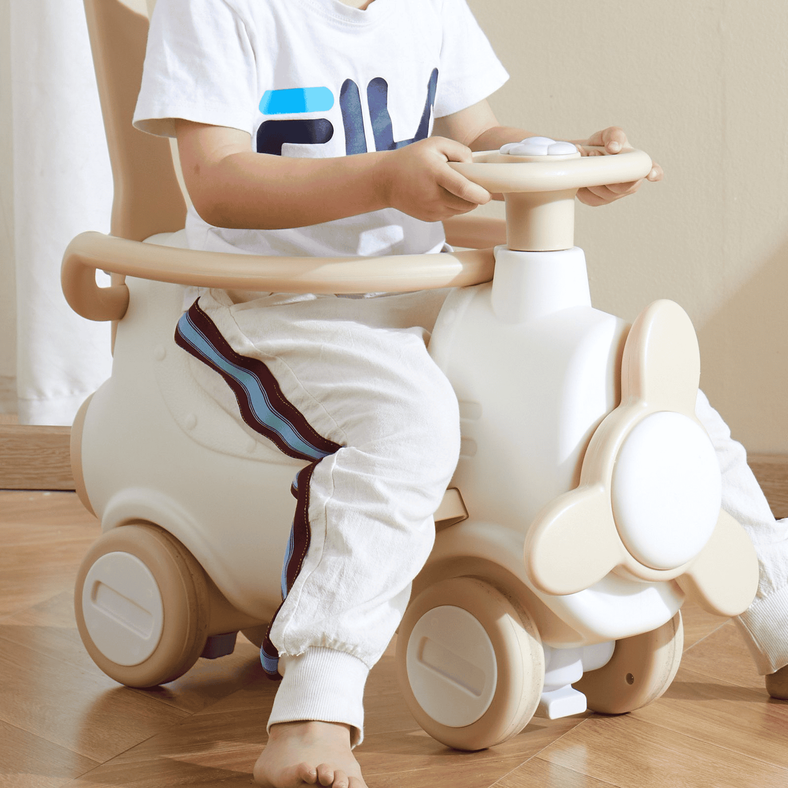 VEVOR 5 in 1 Rocking Horse for Toddlers 1-3 Years Ride on Toy with Trampoline - The Little Big Store