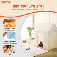 VEVOR Kids Play Tent, Kids Tent for Kids 1-5 Years Old, Toddler Tent with Mat and Tent Lamp, Tent for Kids with Windows for Indoor and Outdoor, Play House Castle Tent for Boys and Girls, Beige - The Little Big Store