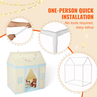 VEVOR Kids Play Tent, Kids Tent for Kids 1-5 Years Old, Toddler Tent with Mat and Tent Lamp, Tent for Kids with Windows for Indoor and Outdoor, Play House Castle Tent for Boys and Girls, Beige - The Little Big Store