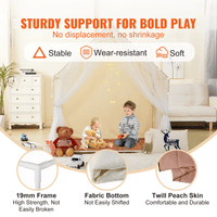 Kids Play Tent, Kids Tent for Kids 1-5 Years Old, Toddler Tent with Mat and Tent Lamp, Tent for Kids with Windows for Indoor and Outdoor, Yurt Tent for Boys and Girls, Beige - The Little Big Store
