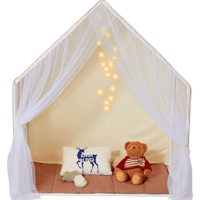 Kids Play Tent, Kids Tent for Kids 1-5 Years Old, Toddler Tent with Mat and Tent Lamp, Tent for Kids with Windows for Indoor and Outdoor, Yurt Tent for Boys and Girls, Beige - The Little Big Store