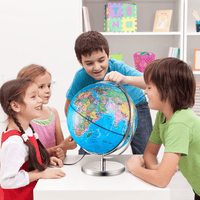 VEVOR Illuminated World Globe with Stand, 9 in/228.6 mm, Educational Earth Globe with Stable Heavy Metal Base and LED Constellation Night Light HD Printed Map, Spinning for Kids Classroom Learning - The Little Big Store