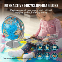 VEVOR Educational Globe for Kids, 10 in/254 mm, Interactive AR World Globe with AR Golden Globe APP LED Night Lighting 720° Rotation, STEM Toy Gifts for Kids Compatible with Android or iOS Devices - The Little Big Store
