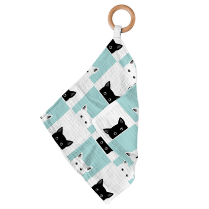 Peek-A-Boo Cats Bamboo Blankie Teether - The Little Big Store