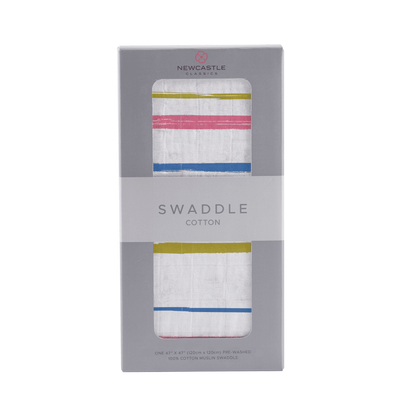 Watercolor Stripe Cotton Muslin Swaddle - The Little Big Store