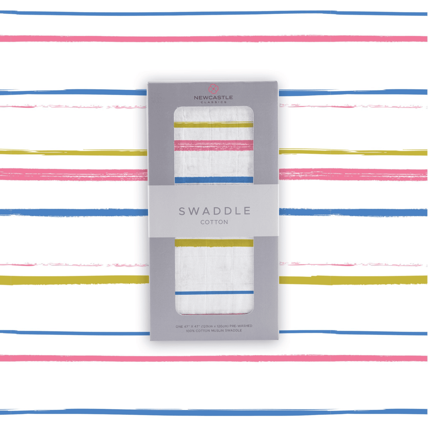 Watercolor Stripe Cotton Muslin Swaddle - The Little Big Store