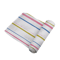 Watercolor Stripe Cotton Muslin Swaddle - The Little Big Store