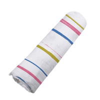 Watercolor Stripe Cotton Muslin Swaddle - The Little Big Store