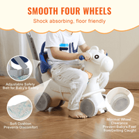 VEVOR 4 in 1 Rocking Horse for Toddlers 1-3 Years, Baby Rocking Horse with Detachable Balance Board, Push Handle and 4 Smooth Wheels, Support up to HDPE 80 lbs Kids Ride on Toy with Sound, Blue - The Little Big Store