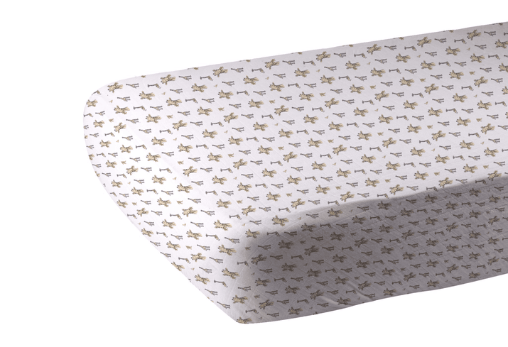 Hungry Giraffe Bamboo Muslin Crib Sheet - The Little Big Store