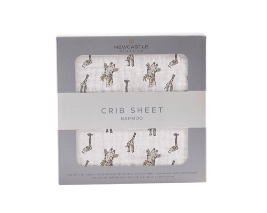 Hungry Giraffe Bamboo Muslin Crib Sheet - The Little Big Store