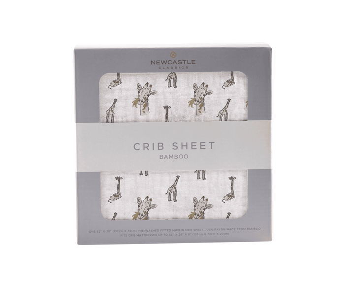 Hungry Giraffe Bamboo Muslin Crib Sheet - The Little Big Store