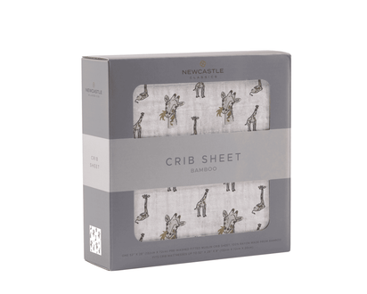Hungry Giraffe Bamboo Muslin Crib Sheet - The Little Big Store
