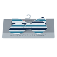 Blue and White Stripe Bamboo Baby Headband - The Little Big Store
