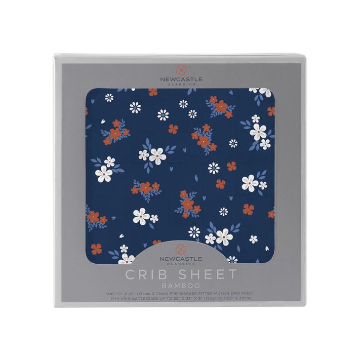 Serenity Floral Bamboo Crib Sheet - The Little Big Store