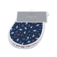 Blooms Floral Bamboo Heart Bib 2PK - The Little Big Store
