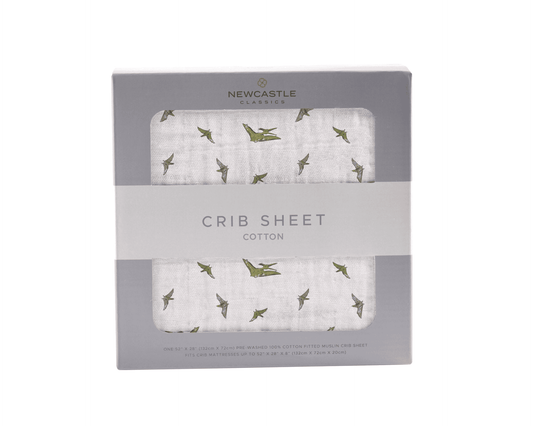 Pteranodon Cotton Muslin Crib Sheet - The Little Big Store
