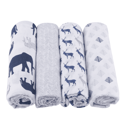 In the Wild Cotton Muslin Swaddle 4PK - The Little Big Store