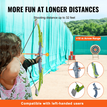 VEVOR Bow and Arrow Set for Kids, 2 Pack LED Light Up Archery Set with 20 Suction Cup Arrows, 2 Hanging Targets, 2 Quivers, 3 Target Cans, Outdoor Toy Birthday Gift for Boy & Girl 6 7 8 9 10+ Year Old - The Little Big Store