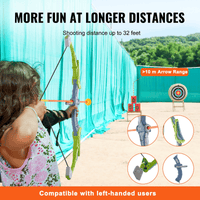 VEVOR Bow and Arrow Set for Kids, 2 Pack LED Light Up Archery Set with 20 Suction Cup Arrows, 2 Hanging Targets, 2 Quivers, 3 Target Cans, Outdoor Toy Birthday Gift for Boy & Girl 6 7 8 9 10+ Year Old - The Little Big Store
