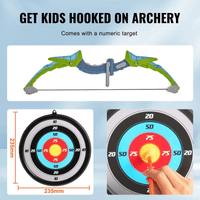VEVOR Bow and Arrow Set for Kids, 2 Pack LED Light Up Archery Set with 20 Suction Cup Arrows, 2 Hanging Targets, 2 Quivers, 3 Target Cans, Outdoor Toy Birthday Gift for Boy & Girl 6 7 8 9 10+ Year Old - The Little Big Store