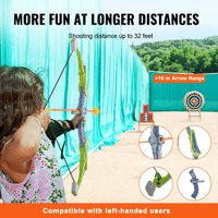 VEVOR Bow and Arrow Set for Kids, 2 Pack LED Light Up Archery Set with 20 Suction Cup Arrows, Standing Target, 2 Quivers, 2 Guns, 20 Soft Bullets, 3 Target Cans, Outdoor Toy for Boy & Girl 6+ Year Old - The Little Big Store