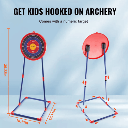 VEVOR Bow and Arrow Set for Kids, 2 Pack LED Light Up Archery Set with 20 Suction Cup Arrows, Standing Target, 2 Quivers, 2 Guns, 20 Soft Bullets, 3 Target Cans, Outdoor Toy for Boy & Girl 6+ Year Old - The Little Big Store