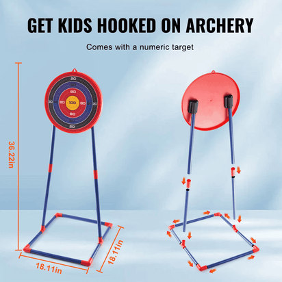 VEVOR Bow and Arrow Set for Kids, 2 Pack LED Light Up Archery Set with 20 Suction Cup Arrows, Standing Target, 2 Quivers, 3 Target Cans, Outdoor Toy Birthday Gift for Boys & Girls 6 7 8 9 10+ Year Old - The Little Big Store