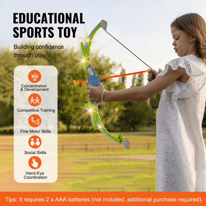 VEVOR Bow and Arrow Set for Kids, 2 Pack LED Light Up Archery Set with 20 Suction Cup Arrows, Standing Target, 2 Quivers, 3 Target Cans, Outdoor Toy Birthday Gift for Boys & Girls 6 7 8 9 10+ Year Old - The Little Big Store