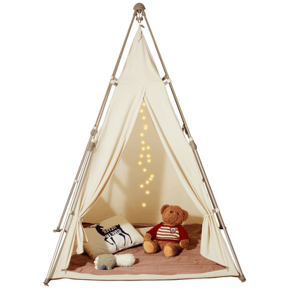VEVOR Kids Play Tent, Teepee Tent for Kids 1-5 Years Old, Tent for Kids with Windows for Indoor and Outdoor, Foldable Toddler Tent with Mat and Carrying Bag, Kids Tent for Boys and Girls, Beige - The Little Big Store