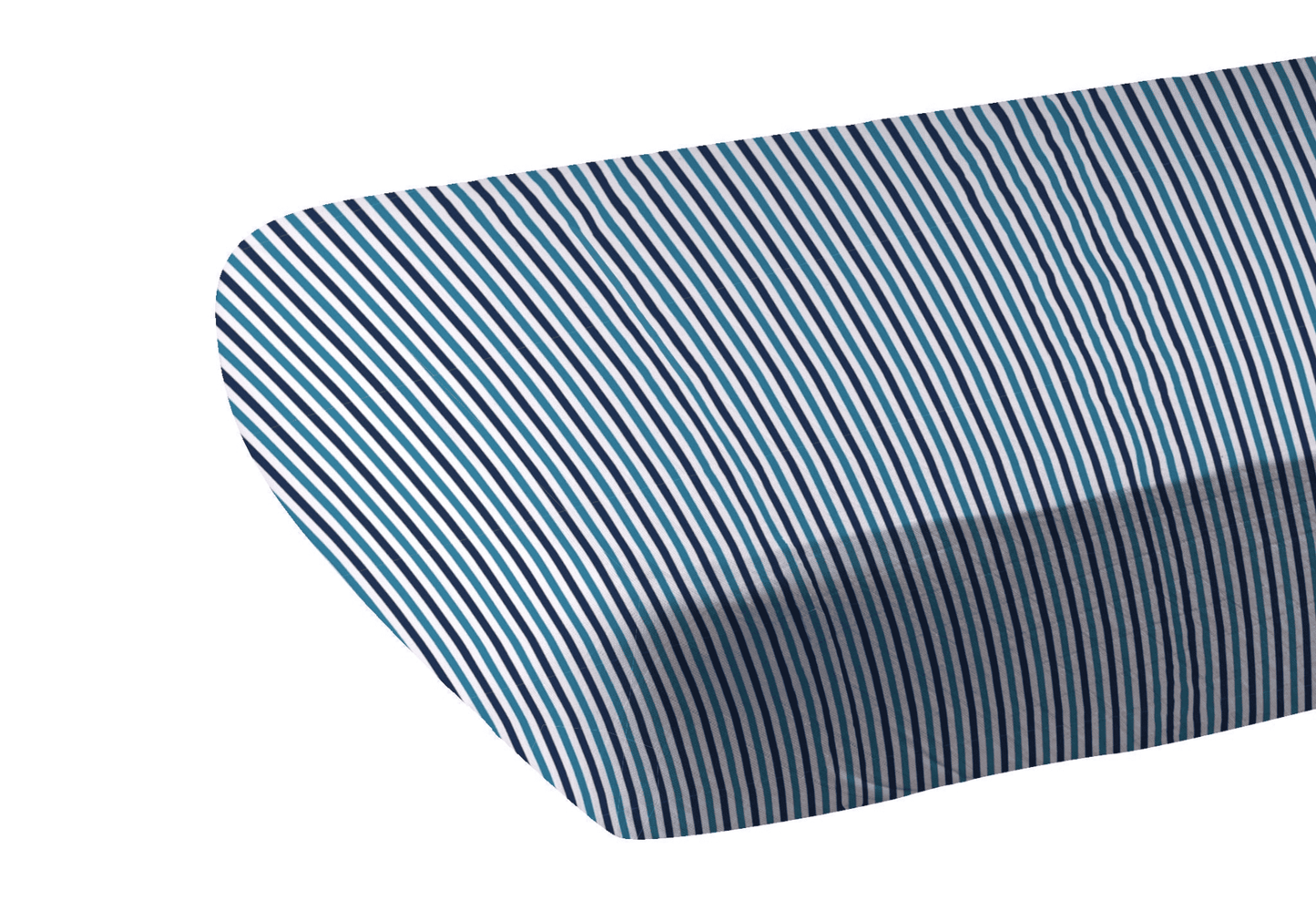 Blue and White Stripe Bamboo Crib Sheet - The Little Big Store