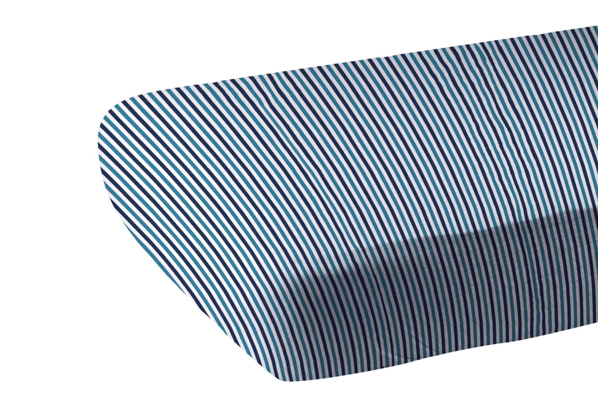 Blue and White Stripe Bamboo Crib Sheet - The Little Big Store
