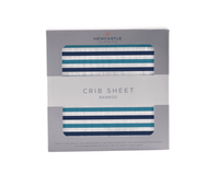 Blue and White Stripe Bamboo Crib Sheet - The Little Big Store