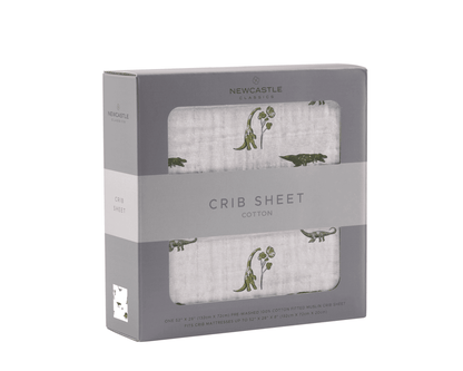 Dino Days Cotton Muslin Crib Sheet - The Little Big Store