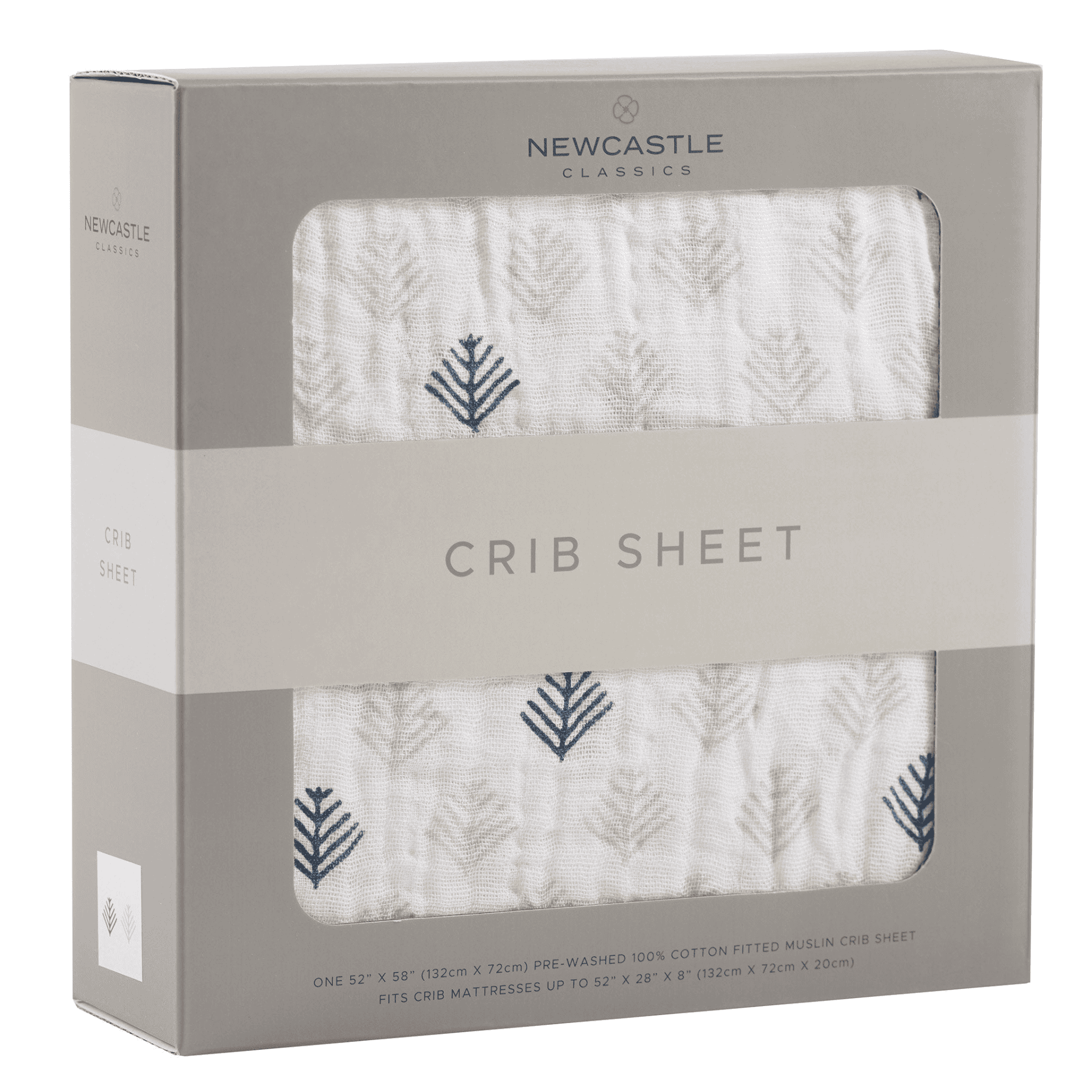 Glacier Branch Cotton Muslin Crib Sheet - The Little Big Store