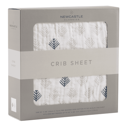 Glacier Branch Cotton Muslin Crib Sheet - The Little Big Store