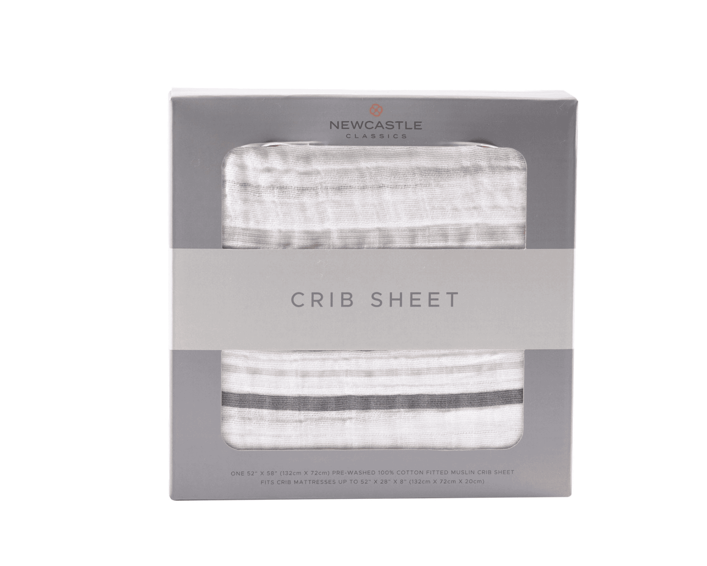 Grey Stripe Cotton Muslin Crib Sheet - The Little Big Store