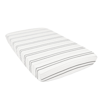 Grey Stripe Cotton Muslin Crib Sheet - The Little Big Store