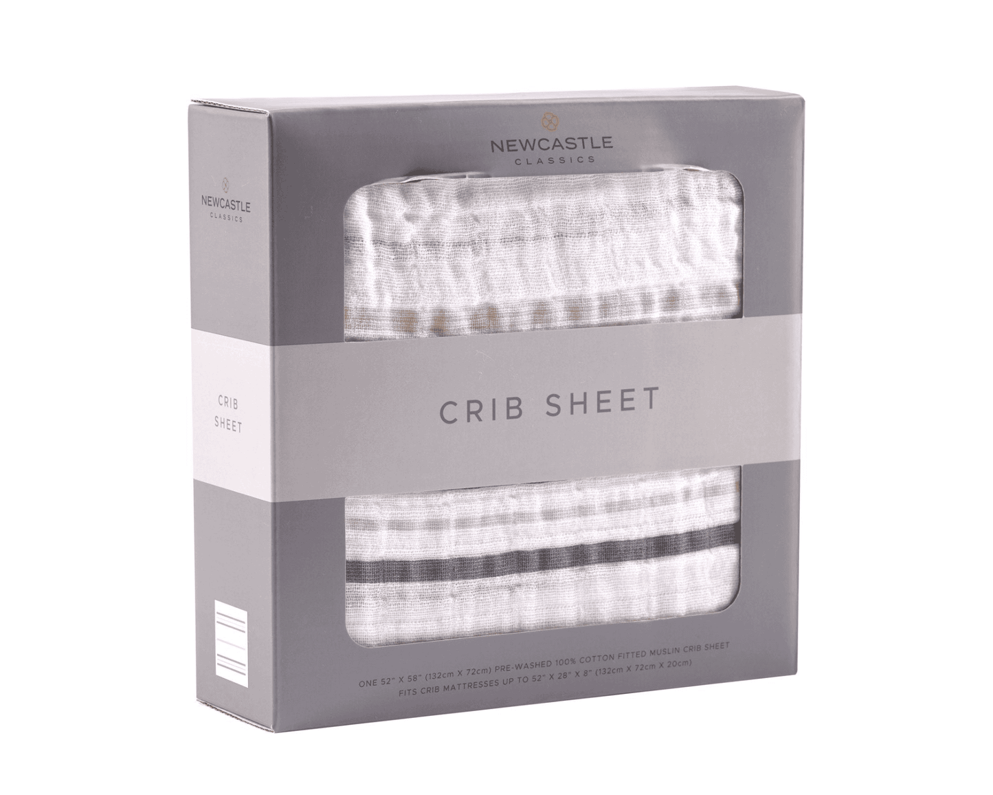 Grey Stripe Cotton Muslin Crib Sheet - The Little Big Store