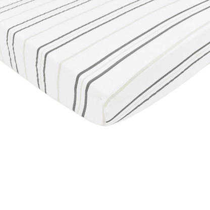 Grey Stripe Cotton Muslin Crib Sheet - The Little Big Store