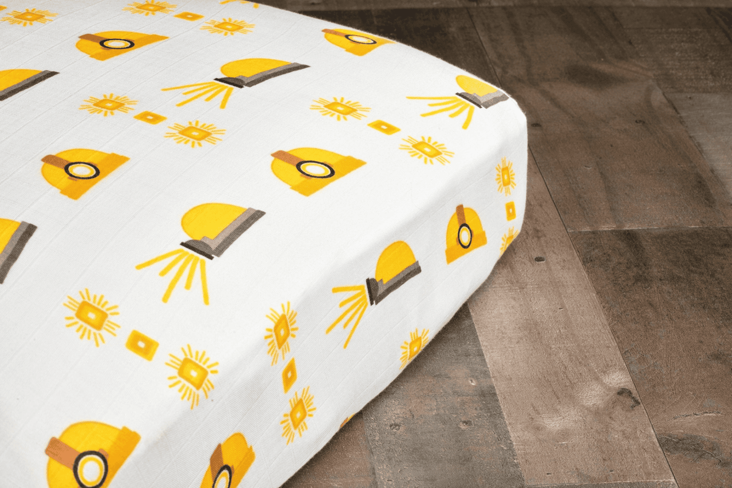Hard Hat Bamboo Muslin Crib Sheet - The Little Big Store