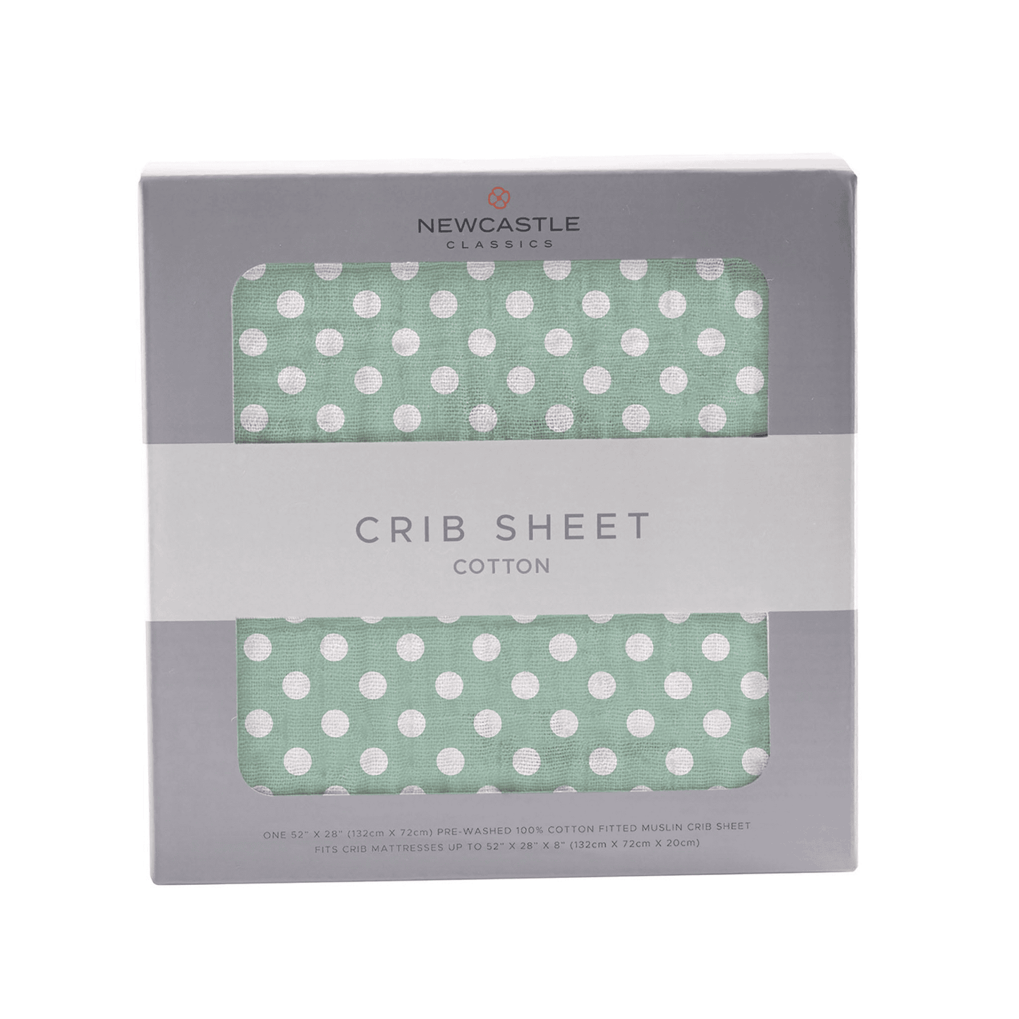 Jade Polka Dot Cotton Muslin Crib Sheet - The Little Big Store
