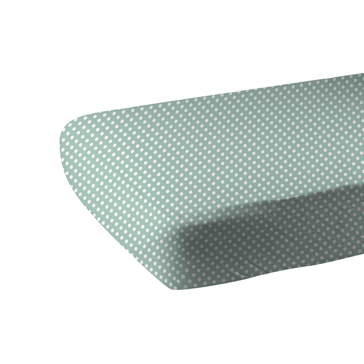 Jade Polka Dot Cotton Muslin Crib Sheet - The Little Big Store