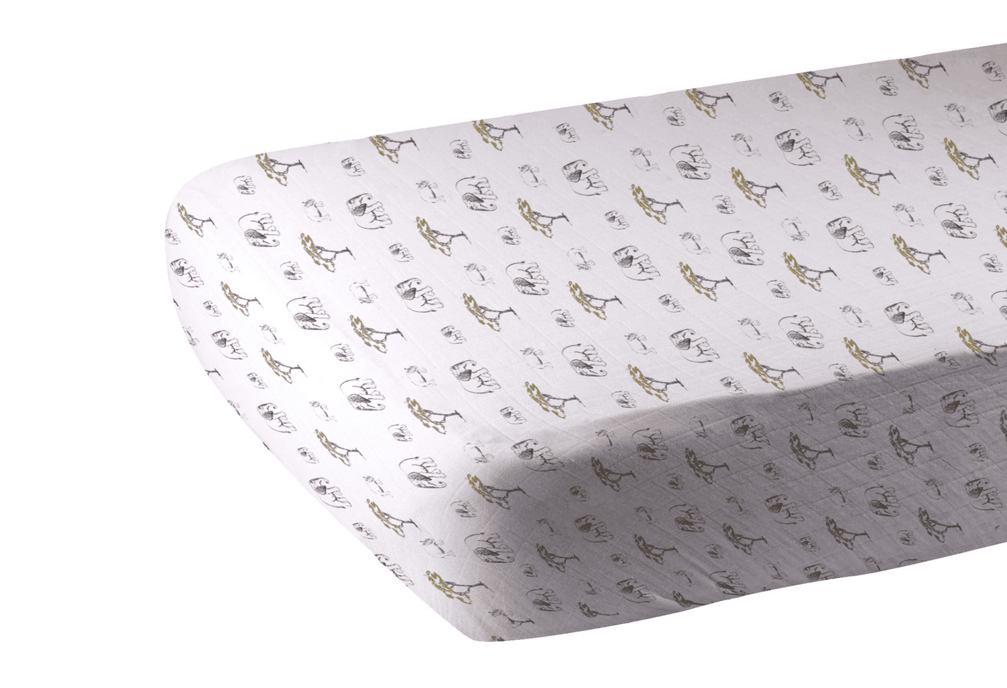 Rhinos and Elephants Bamboo Muslin Crib Sheet - The Little Big Store