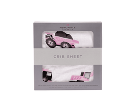 Pink Digger Bamboo Crib Sheet - The Little Big Store