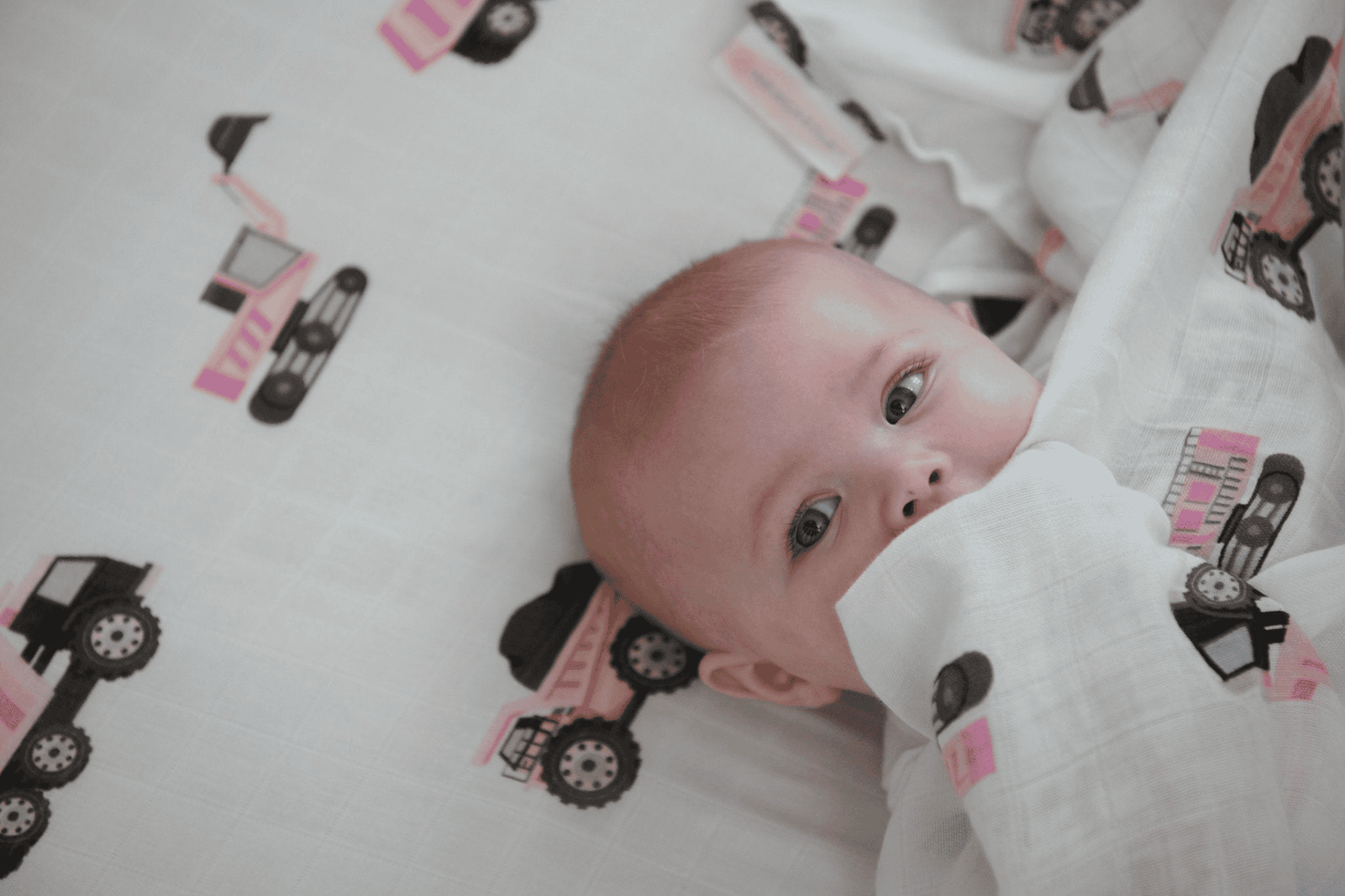 Pink Digger Bamboo Crib Sheet - The Little Big Store