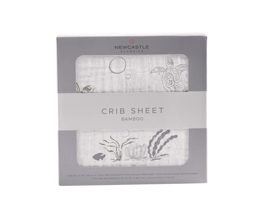 Turtles Bamboo Muslin Crib Sheet - The Little Big Store