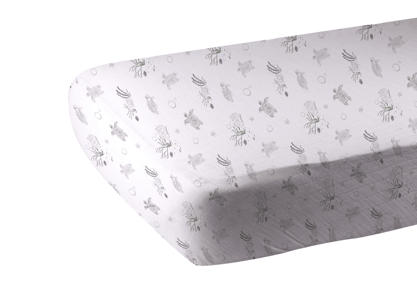 Turtles Bamboo Muslin Crib Sheet - The Little Big Store