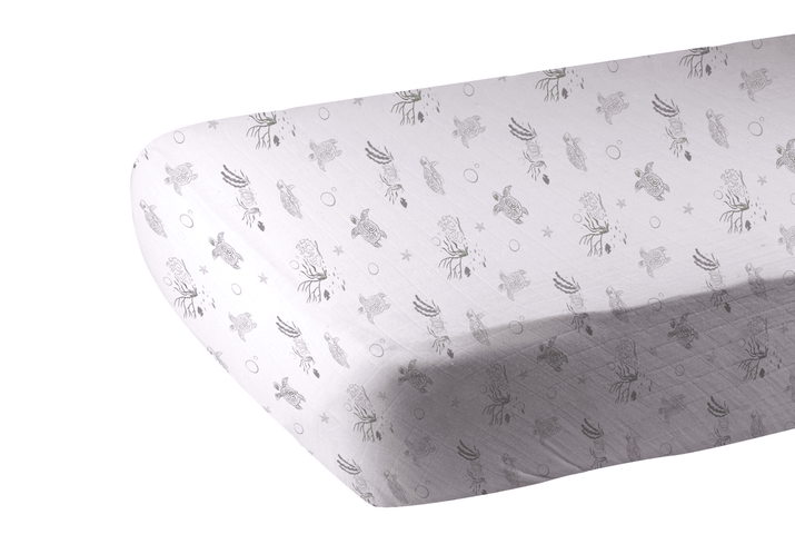 Turtles Bamboo Muslin Crib Sheet - The Little Big Store