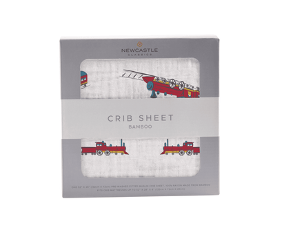 Vintage Steam Train Bamboo Crib Sheet - The Little Big Store